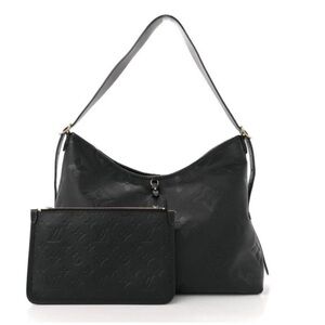 Louis Vuitton Black Monogram Empreinte Hobo Bag with Pouch